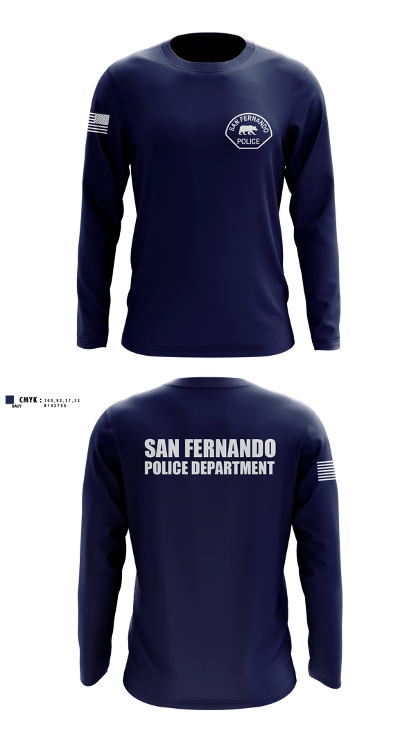 Long Sleeve Performance Shirt, San Fernando Police Department, Police, Teamtime, Team time, sublimation, custom sports apparel, team uniforms, spirit wear, spiritwear, sports uniforms, custom shirts, team store, custom team store, fundraiser sports, apparel fundraiser