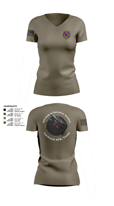 59th Surgical Operations Squadron 37744422 Women's Short Sleeve V-neck Shirt - 113