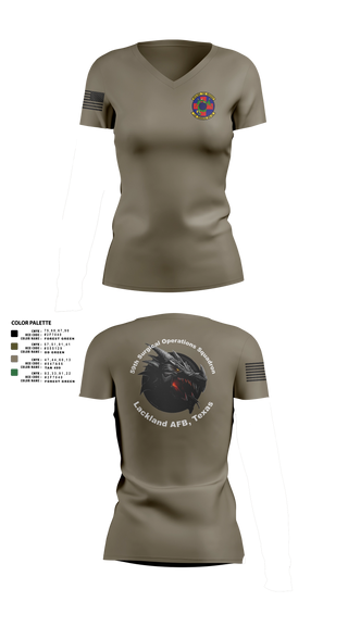 Womens Short Sleeve Vneck Shirt, 59th Surgical Operations Squadron, Air Force, Teamtime, Team time, sublimation, custom sports apparel, team uniforms, spirit wear, spiritwear, sports uniforms, custom shirts, team store, custom team store, fundraiser sports, apparel fundraiser
