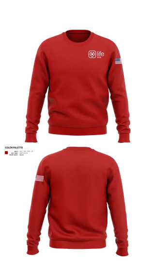 Crew Neck Sweatshirt, Life Ride, EMS/EMT, Teamtime, Team time, sublimation, custom sports apparel, team uniforms, spirit wear, spiritwear, sports uniforms, custom shirts, team store, custom team store, fundraiser sports, apparel fundraiser