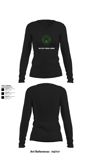 Womens Long Sleeve Vneck Shirt, Military Funeral Honors, , Teamtime, Team time, sublimation, custom sports apparel, team uniforms, spirit wear, spiritwear, sports uniforms, custom shirts, team store, custom team store, fundraiser sports, apparel fundraiser