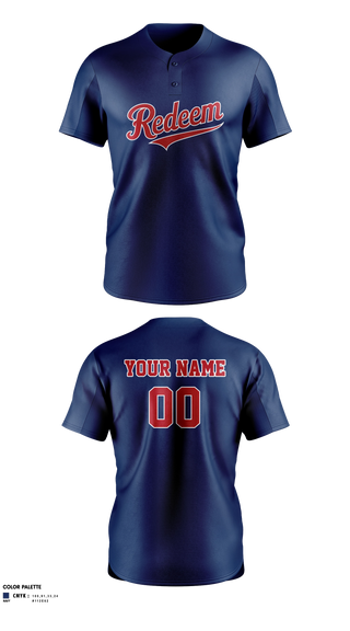 Two Button Softball Jersey, Redeem, Softball, Teamtime, Team time, sublimation, custom sports apparel, team uniforms, spirit wear, spiritwear, sports uniforms, custom shirts, team store, custom team store, fundraiser sports, apparel fundraiser