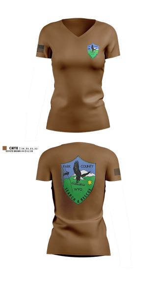 Womens Short Sleeve Vneck Shirt, Park County Search and rescue, EMS/EMT, Teamtime, Team time, sublimation, custom sports apparel, team uniforms, spirit wear, spiritwear, sports uniforms, custom shirts, team store, custom team store, fundraiser sports, apparel fundraiser