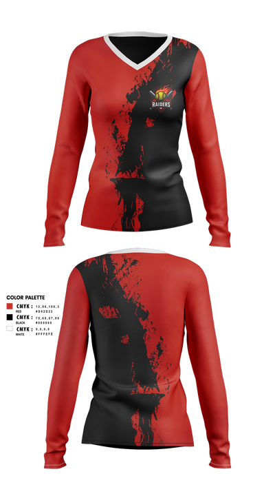 Raiders 56179112 Women's Long Sleeve V-neck Shirt - 1