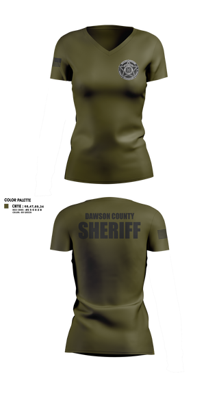 Womens Short Sleeve Vneck Shirt, Dawson County Sheriff’s Office, Police, Teamtime, Team time, sublimation, custom sports apparel, team uniforms, spirit wear, spiritwear, sports uniforms, custom shirts, team store, custom team store, fundraiser sports, apparel fundraiser