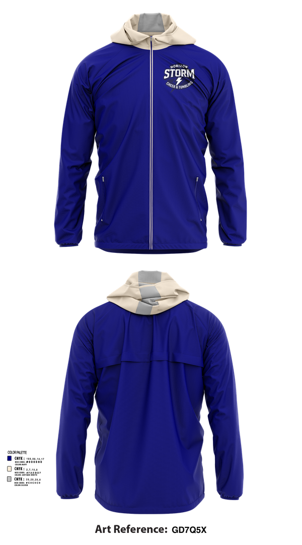 Windbreaker, Horizon Storm, Cheer, Teamtime, Team time, sublimation, custom sports apparel, team uniforms, spirit wear, spiritwear, sports uniforms, custom shirts, team store, custom team store, fundraiser sports, apparel fundraiser