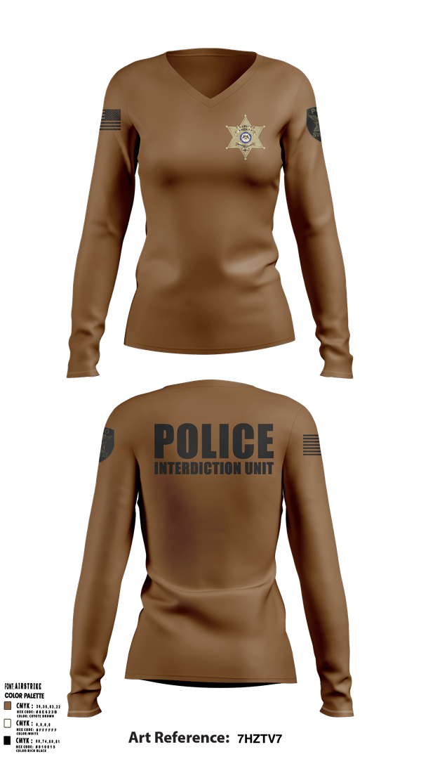 Womens Long Sleeve Vneck Shirt, Panola County Sheriff’s Office, Police, Teamtime, Team time, sublimation, custom sports apparel, team uniforms, spirit wear, spiritwear, sports uniforms, custom shirts, team store, custom team store, fundraiser sports, apparel fundraiser