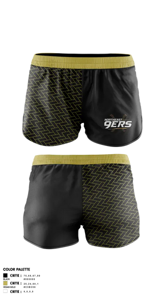 Womens Shorts, Northeast 9ers, Softball, Teamtime, Team time, sublimation, custom sports apparel, team uniforms, spirit wear, spiritwear, sports uniforms, custom shirts, team store, custom team store, fundraiser sports, apparel fundraiser
