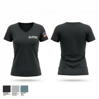 Womens Short Sleeve Vneck Shirt, REAPERS, Police, Teamtime, Team time, sublimation, custom sports apparel, team uniforms, spirit wear, spiritwear, sports uniforms, custom shirts, team store, custom team store, fundraiser sports, apparel fundraiser