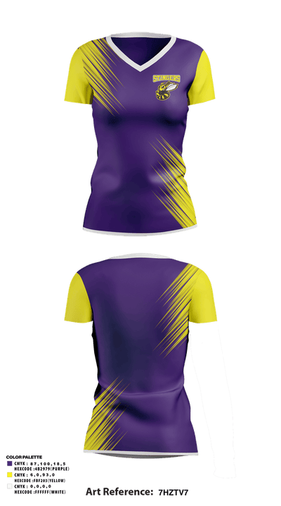 Stingers 32474904 Women's Short Sleeve V-neck Shirt - 21
