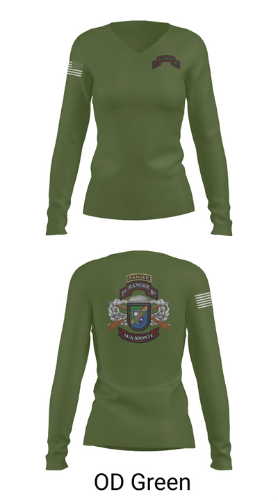1/75 Ranger Battalion 18723676 Women's Long Sleeve V-neck Shirt - 56