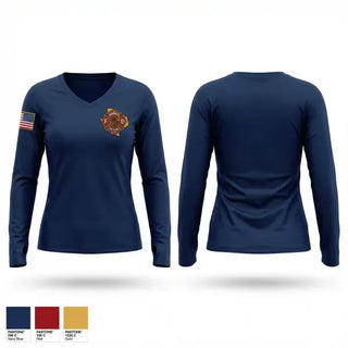 Womens Long Sleeve Vneck Shirt, Bangs VFD, EMS/EMT, Teamtime, Team time, sublimation, custom sports apparel, team uniforms, spirit wear, spiritwear, sports uniforms, custom shirts, team store, custom team store, fundraiser sports, apparel fundraiser