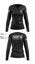 Montgomery County Sheriff’s Office K9 Unit 21073069 Women's Long Sleeve V-neck Shirt - 105