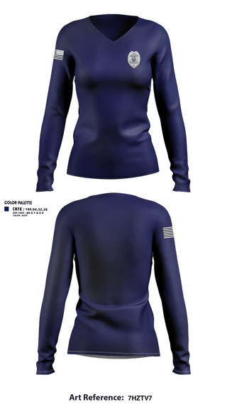 Womens Long Sleeve Vneck Shirt, Town of Evans Police, Police, Teamtime, Team time, sublimation, custom sports apparel, team uniforms, spirit wear, spiritwear, sports uniforms, custom shirts, team store, custom team store, fundraiser sports, apparel fundraiser