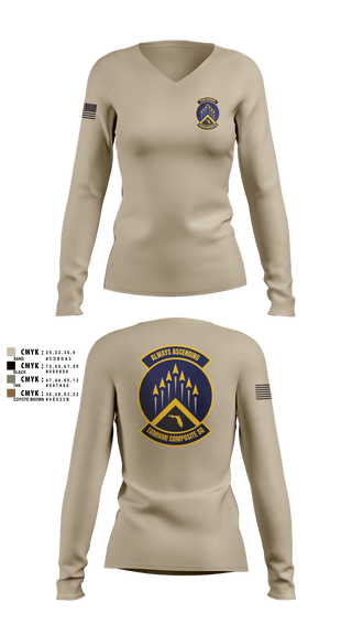Womens Long Sleeve Vneck Shirt, SER-FL-355 TAMIAMI COMPOSITE SQUADRON, , Teamtime, Team time, sublimation, custom sports apparel, team uniforms, spirit wear, spiritwear, sports uniforms, custom shirts, team store, custom team store, fundraiser sports, apparel fundraiser