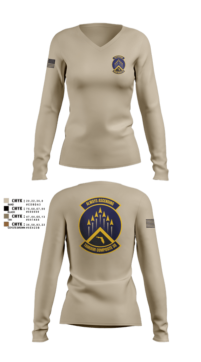 SER-FL-355 TAMIAMI COMPOSITE SQUADRON 96021662 Women's Long Sleeve V-neck Shirt - 6