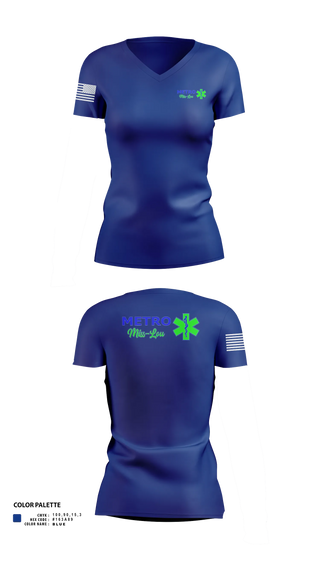 Womens Short Sleeve Vneck Shirt, Metro miss lou, EMS/EMT, Teamtime, Team time, sublimation, custom sports apparel, team uniforms, spirit wear, spiritwear, sports uniforms, custom shirts, team store, custom team store, fundraiser sports, apparel fundraiser