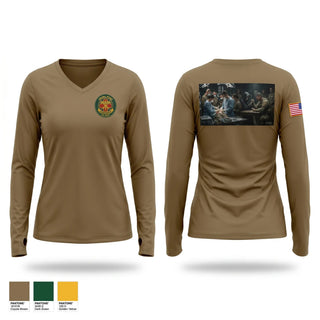 Womens Long Sleeve Vneck Shirt, 1980th FRSD, Army, Teamtime, Team time, sublimation, custom sports apparel, team uniforms, spirit wear, spiritwear, sports uniforms, custom shirts, team store, custom team store, fundraiser sports, apparel fundraiser