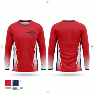 Long Sleeve Performance Shirt, New York American Legion Baseball, Baseball, Teamtime, Team time, sublimation, custom sports apparel, team uniforms, spirit wear, spiritwear, sports uniforms, custom shirts, team store, custom team store, fundraiser sports, apparel fundraiser