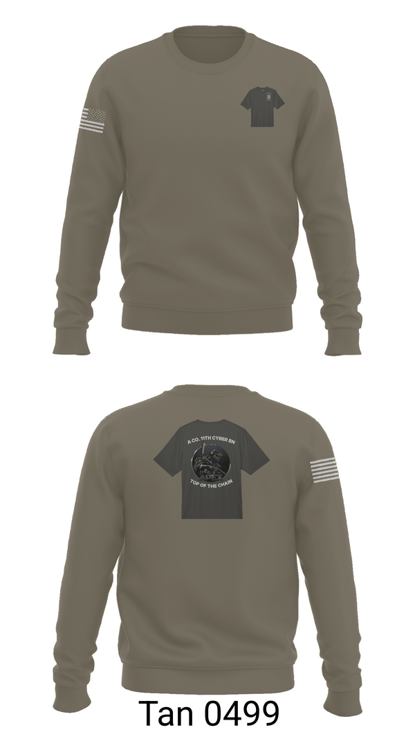 Crew Neck Sweatshirt, A Co. 11th Cyber Warfare BN, Army, Teamtime, Team time, sublimation, custom sports apparel, team uniforms, spirit wear, spiritwear, sports uniforms, custom shirts, team store, custom team store, fundraiser sports, apparel fundraiser