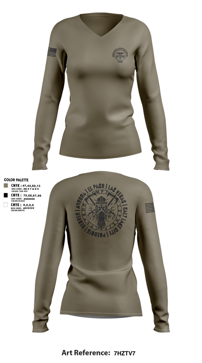 Denver MRCO 92797662 Women's Long Sleeve V-neck Shirt - 1