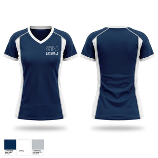 Womens Short Sleeve Vneck Shirt, ST J Baseball, Baseball, Teamtime, Team time, sublimation, custom sports apparel, team uniforms, spirit wear, spiritwear, sports uniforms, custom shirts, team store, custom team store, fundraiser sports, apparel fundraiser