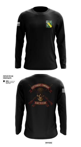 Long Sleeve Performance Shirt, Cutthroat Company 1-63 AR, Army, Teamtime, Team time, sublimation, custom sports apparel, team uniforms, spirit wear, spiritwear, sports uniforms, custom shirts, team store, custom team store, fundraiser sports, apparel fundraiser