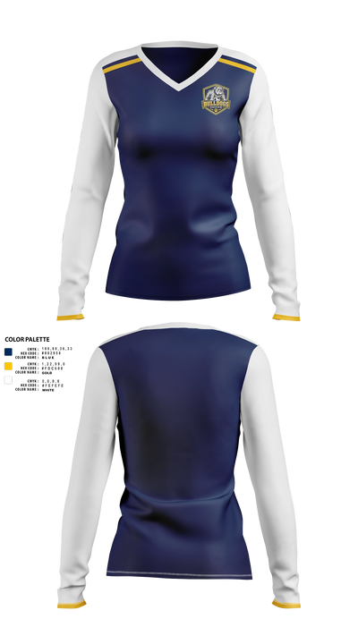 Bladenboro Bulldogs 38319374 Women's Long Sleeve V-neck Shirt - 21