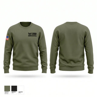 Crew Neck Sweatshirt, 1st LAAD alpha battery, Marines, Teamtime, Team time, sublimation, custom sports apparel, team uniforms, spirit wear, spiritwear, sports uniforms, custom shirts, team store, custom team store, fundraiser sports, apparel fundraiser
