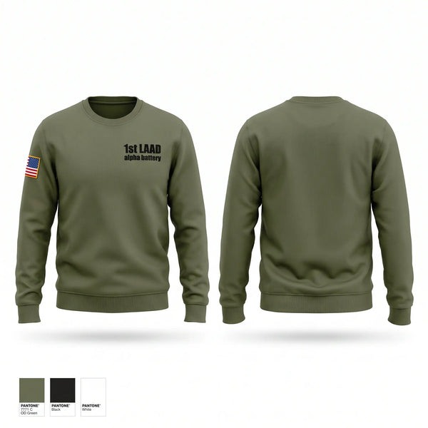Crew Neck Sweatshirt, 1st LAAD alpha battery, Marines, Teamtime, Team time, sublimation, custom sports apparel, team uniforms, spirit wear, spiritwear, sports uniforms, custom shirts, team store, custom team store, fundraiser sports, apparel fundraiser