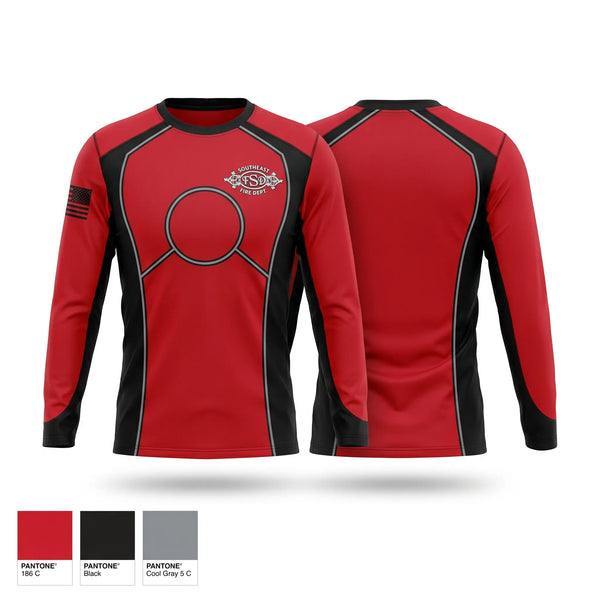 Long Sleeve Performance Shirt, Southeast Fire Department, Fire Department, Teamtime, Team time, sublimation, custom sports apparel, team uniforms, spirit wear, spiritwear, sports uniforms, custom shirts, team store, custom team store, fundraiser sports, apparel fundraiser