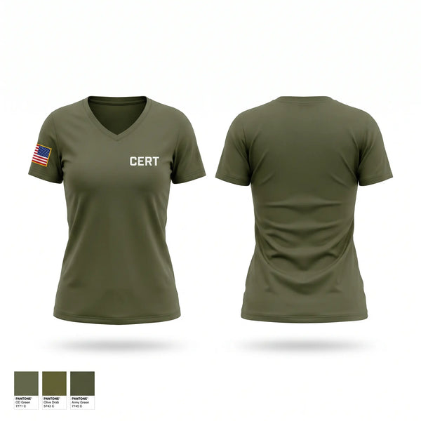 Womens Short Sleeve Vneck Shirt, CERT, Police, Teamtime, Team time, sublimation, custom sports apparel, team uniforms, spirit wear, spiritwear, sports uniforms, custom shirts, team store, custom team store, fundraiser sports, apparel fundraiser