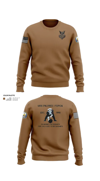 Crew Neck Sweatshirt, USS PATRIOT FCPOA 2, Navy, Teamtime, Team time, sublimation, custom sports apparel, team uniforms, spirit wear, spiritwear, sports uniforms, custom shirts, team store, custom team store, fundraiser sports, apparel fundraiser