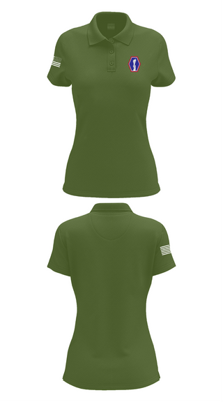 Womens Short Sleeve Performance Polo, 100 Battalion 442 Infantry, Army, Teamtime, Team time, sublimation, custom sports apparel, team uniforms, spirit wear, spiritwear, sports uniforms, custom shirts, team store, custom team store, fundraiser sports, apparel fundraiser