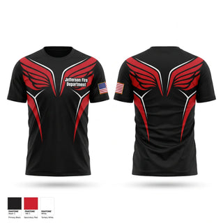 Short Sleeve Performance Shirt, Jefferson Fire Department, Fire Department, Teamtime, Team time, sublimation, custom sports apparel, team uniforms, spirit wear, spiritwear, sports uniforms, custom shirts, team store, custom team store, fundraiser sports, apparel fundraiser