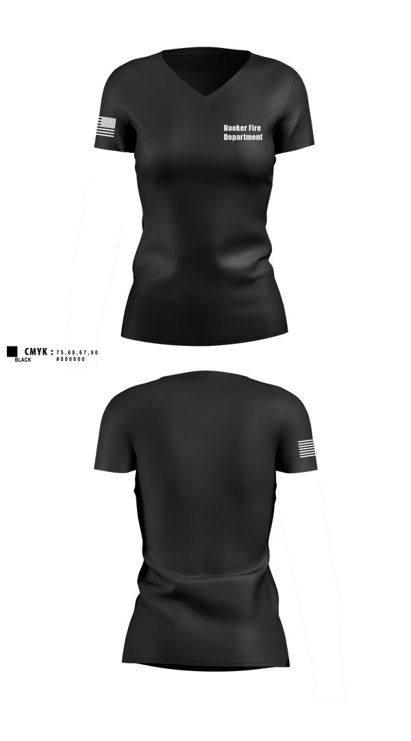 Womens Short Sleeve Vneck Shirt, Hooker, Fire Department, Teamtime, Team time, sublimation, custom sports apparel, team uniforms, spirit wear, spiritwear, sports uniforms, custom shirts, team store, custom team store, fundraiser sports, apparel fundraiser