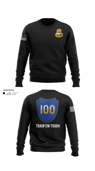 Crew Neck Sweatshirt, 100th Training Division, Army, Teamtime, Team time, sublimation, custom sports apparel, team uniforms, spirit wear, spiritwear, sports uniforms, custom shirts, team store, custom team store, fundraiser sports, apparel fundraiser