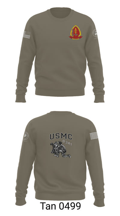 1st Bn 2mar 2nd MarDiv 35824328 Crew Neck Sweatshirt - 65