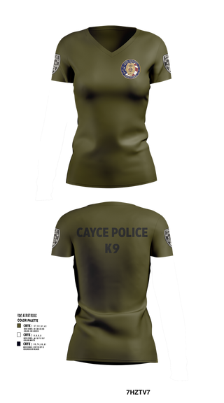 Womens Short Sleeve Vneck Shirt, Cayce Police K9, , Teamtime, Team time, sublimation, custom sports apparel, team uniforms, spirit wear, spiritwear, sports uniforms, custom shirts, team store, custom team store, fundraiser sports, apparel fundraiser