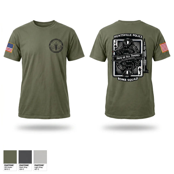Old School Cotton Feel Shirt, Huntsville Police Department Bomb Squad, Police, Teamtime, Team time, sublimation, custom sports apparel, team uniforms, spirit wear, spiritwear, sports uniforms, custom shirts, team store, custom team store, fundraiser sports, apparel fundraiser