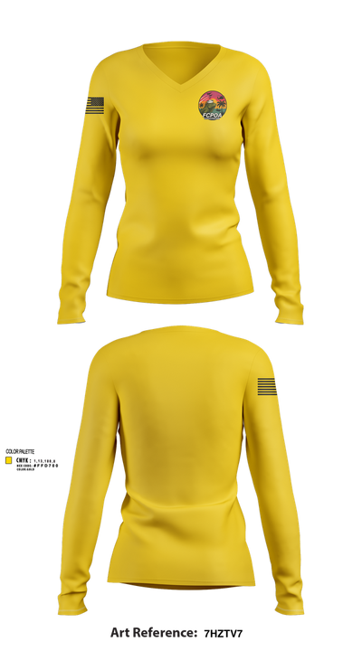 USSOUTHCOM FCPOA 52143892 Women's Long Sleeve V-neck Shirt - 2