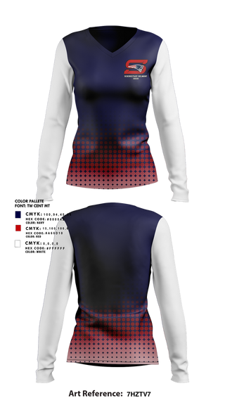 Womens Long Sleeve Vneck Shirt, Schenectady Belmont Football & Cheer, , Teamtime, Team time, sublimation, custom sports apparel, team uniforms, spirit wear, spiritwear, sports uniforms, custom shirts, team store, custom team store, fundraiser sports, apparel fundraiser