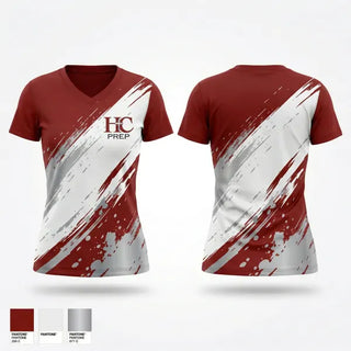 Womens Short Sleeve Vneck Shirt, Holy Cross Prep Academy, , Teamtime, Team time, sublimation, custom sports apparel, team uniforms, spirit wear, spiritwear, sports uniforms, custom shirts, team store, custom team store, fundraiser sports, apparel fundraiser