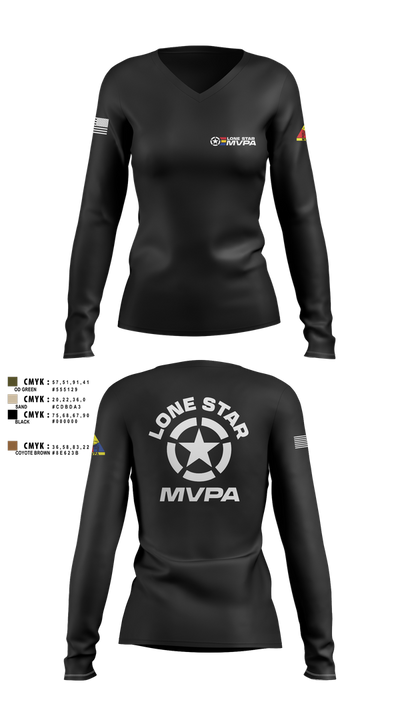 Lone Star MVPA 905145 Women's Long Sleeve V-neck Shirt - 5