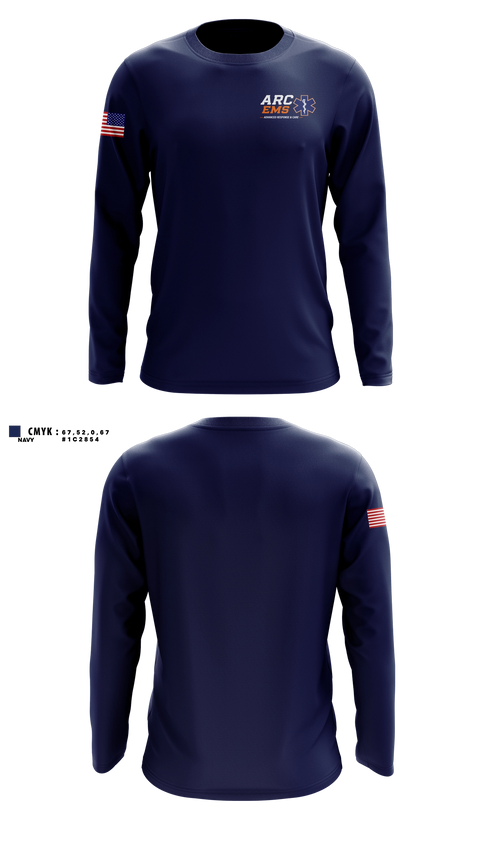 Long Sleeve Performance Shirt, ARC EMS, EMS/EMT, Teamtime, Team time, sublimation, custom sports apparel, team uniforms, spirit wear, spiritwear, sports uniforms, custom shirts, team store, custom team store, fundraiser sports, apparel fundraiser