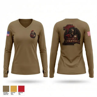 Womens Long Sleeve Vneck Shirt, BOLC, Army, Teamtime, Team time, sublimation, custom sports apparel, team uniforms, spirit wear, spiritwear, sports uniforms, custom shirts, team store, custom team store, fundraiser sports, apparel fundraiser