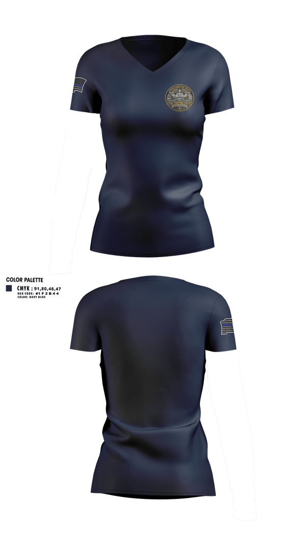 Womens Short Sleeve Vneck Shirt, Suffolk county auxiliary police, Police, Teamtime, Team time, sublimation, custom sports apparel, team uniforms, spirit wear, spiritwear, sports uniforms, custom shirts, team store, custom team store, fundraiser sports, apparel fundraiser