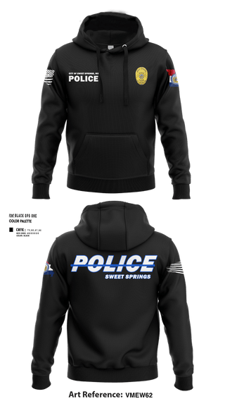 Hoodie, Sweet Springs, Police, Teamtime, Team time, sublimation, custom sports apparel, team uniforms, spirit wear, spiritwear, sports uniforms, custom shirts, team store, custom team store, fundraiser sports, apparel fundraiser