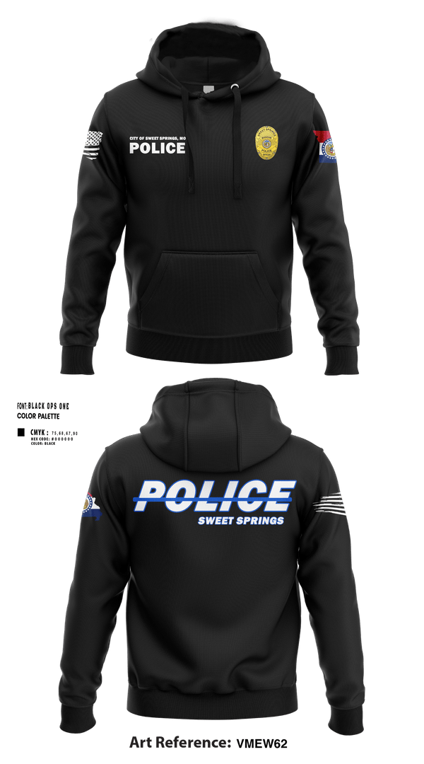 Hoodie, Sweet Springs, Police, Teamtime, Team time, sublimation, custom sports apparel, team uniforms, spirit wear, spiritwear, sports uniforms, custom shirts, team store, custom team store, fundraiser sports, apparel fundraiser