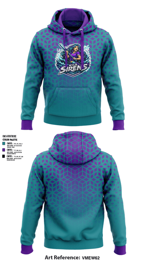 Hoodie, Wild Sirens, Softball, Teamtime, Team time, sublimation, custom sports apparel, team uniforms, spirit wear, spiritwear, sports uniforms, custom shirts, team store, custom team store, fundraiser sports, apparel fundraiser